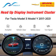 Дисплей Realsun HUD с режимом вождения, со спидометром, для Tesla Model 3 Model Y 2017 - 2021 2024 - купить недорого