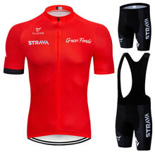 STRAVA-ropa de Ciclismo de equipo profesional para hombre, traje de manga corta para bicicleta de carretera, conjunto de Jersey de verano, 2021 2024 - compra barato