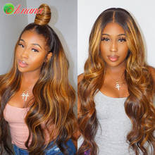 Alinana Ombre 4/27 Highlight Wig Malaysian Remy Body Wave 13x4 Lace Front Human Hair Wigs Honey Blonde Lace Frontal Wig 30 Inch 2024 - buy cheap