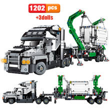 1202PCS City Big Truck Engineering Buiding Blocks high-tech Mark Container Vehicles Car Figures Bricks Toys For Children 2024 - buy cheap
