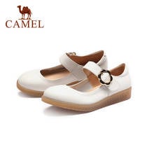 Camelo couro genuíno mary janes sapatos de mulher plana elegante sapatos de couro real 2021 primavera verão sapatos para mulher confortável 2024 - compre barato