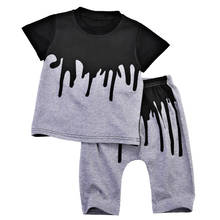 2pcs summer bulk short sleeve pullover o-neck Toddler Infant Baby Boy Girl Clothes T-shirt Tops+Pants Outfits Set 1-4Y 2024 - buy cheap