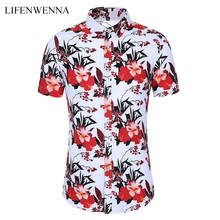 Plus Size M-7XL New Summer Men's Flower Shirt Fashion Printing Short Sleeve Shirts Men 2020 Casual Beach Hawaiian Shirt Male 2024 - buy cheap