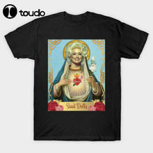Смешная черная футболка с изображением бога Святого Долли партона, подарок для фанатов 2024 - купить недорого