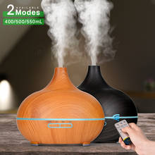 550/500 Aromatherapy Essential Oil Diffuser Wood Grain Remote Control Ultrasonic Air Humidifier Cool with 7 Color LED Light 2024 - купить недорого