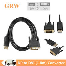Grwibeou-Cable DisplayPort DP a DVI macho a macho, adaptador de conexión Displayport dvi 1,8 P 3D para proyector de ordenador portátil, HDTV, 1080 m 2024 - compra barato