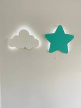 Set of 2- Baby Night Lamp Set, Cloud Lamp, Star Light, Wooden Wall Light, Baby Shower Lamp, Kids Bedside Decoration 2024 - buy cheap