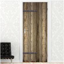 Papel de parede 3d adesivo impermeável para porta, papel de parede em madeira antiga para sala de estar, quarto em pvc 2024 - compre barato