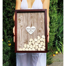 personalize name date Guestbook ideas alternative rustic shadow box drop box hearts wooden wedding guest book frame wedding gift 2024 - buy cheap