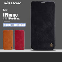 Nillkin-Funda de cuero con tapa Qin para iPhone, carcasa protectora ultrafina de tacto suave para iPhone 11 Pro Max, 11 Pro Max 2024 - compra barato