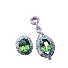 KJJEAXCMY boutique jewelry  925 sterling silver inlaid natural olivine lady Ring Pendant Necklace suit support detection 2024 - buy cheap