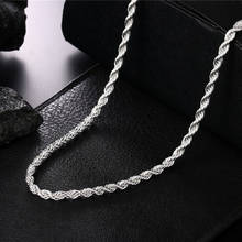 4 мм свивки цепи омара застежка ожерелье ожерелья для женщин 925 серебро себе цепочка на шею для мужчин подарок 2024 - купить недорого
