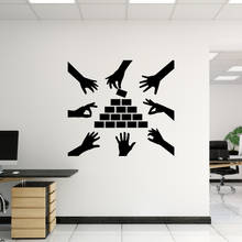 Креативная командная Строительная Наклейка на стену, командная работа, наклейка, украшение на стену для офиса PA00396 2024 - купить недорого