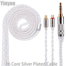 Yinyoo-Cable Chapado en plata de 16 núcleos, accesorio para auriculares con MMCX/2pin/QDC, para CCAC12, KZZSN, ZS10 PRO, ZSN PRO, BLON, BL-03, 2,5/3,5/4,4mm 2024 - compra barato