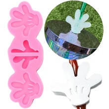 Mouse Hand Straw Topper Silicone Mold Baby Party Candy Chocolate Fondant Cake Decorating Tool Keychain Epoxy Resin Mould 2024 - buy cheap