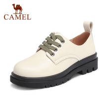 CAMEL Women Shoes 2021 New Spring Genuine Leather Flats Shoes Lace-up Casual All-match Deep-mouth Flat Shoes Women 2024 - buy cheap