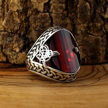 Turkey Jewelry Real Pure 925 Sterling Silver Natural Stone Ring For Men Women High quality Handmade Fashion Vintage Retro Gift Agate Onyx Zircon Turkish Style Accessory 2024 - buy cheap
