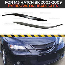 Cejas en faros delanteros para Mazda 3 HB 2003-2008, decoración de plástico ABS, moldura de pestañas, accesorios de ajuste de estilo de coche 2024 - compra barato