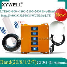 Amplificador de sinal móvel, banda 5 bandas, b20 800/900/1800/2100/2600mhz, 4g, repetidor, gsm, 2g, 3g, 4g, lte, dcs, wcdma, lte, gsm 2024 - compre barato