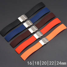Sport Silicone Strap Men Women Universal Waterproof Rubber Folding Buckle Watch Band Bracelet Accessories 16 18mm 20mm 22mm 24mm 2024 - buy cheap