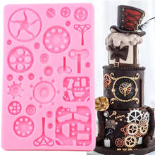 Industrial Steampunk Gear Silicone Mold Cake Border Fondant Molds Baby Birthday Cake Decorating Tools Chocolate Gumpaste Moulds 2024 - buy cheap