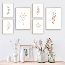 Aquarela Pintura de Flores Silvestres Cartazes e Cópias Escandinavo Arte Da Parede Presente do Dia das Mães Plantas Florais Canvas Pictures Decor 2024 - compre barato