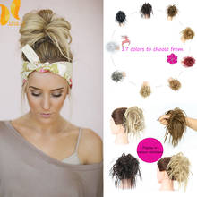 Xinran-capa de cabelo sintético para mulheres, coque bagunçado, elástico de coque, 17 cores 2024 - compre barato