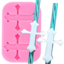 Disney Cross Shape Straw Topper Silicone Mold DIY Craft Keychain Epoxy Resin Molds Candy Chocolate Fondant Cake Decorating Tools 2024 - buy cheap