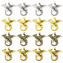 Wholesale 3pcs 4 Color Big Flying Dragon Charms Alloy Metal Pendants for DIY Necklace Jewelry Accessories Making 46*43mm 2024 - buy cheap