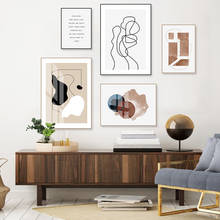 Pôsteres geométricos abstratos da escandinavia, pintura em tela minimalista para parede, arte de parede para decoração de sala de estar 2024 - compre barato