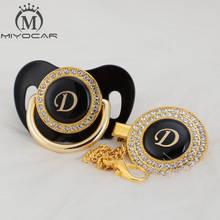 MIYOCAR unique design name Initials letter D lovely bling pacifier and pacifier clip set BPA free dummy bling unique design LD 2024 - buy cheap