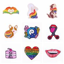 Diy Rainbow/Animal Patch Cute Sticker Embroidered Patches For Clothing Sewing Stripe Patch Iron On Patches On Clothes Applique 2024 - buy cheap