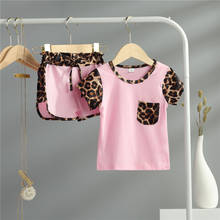 Pudcoco-Camiseta de manga corta con estampado de leopardo para niño, conjunto de ropa, 2 uds. 2024 - compra barato