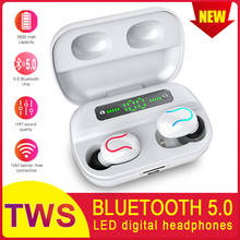 Новинка HBQ Q32 TWS Bluetooth наушники 9D HIFI светодиодные цифровые наушники Handsfree наушники спортивные наушники Power Bank 2024 - купить недорого