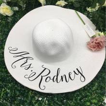 Touca de noiva personalizada para lua de mel, despedida de solteira, chapéu de praia personalizado, presente de sol para chá de noiva 2024 - compre barato