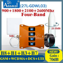 Repetidor de señal celular de cuatro bandas, amplificador de señal 2G, 3G, 4G, GSM, DCS, LTE, 900, 1800, 2100, 2600Mhz 2024 - compra barato