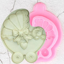 Baby Car Carriage Silicone Molds Bow Tie Cupcake Topper Fondant Cake Decorating Tools Cookie Chocolate Candy Polymer Clay Moulds 2024 - buy cheap