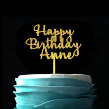 Personalized Calligraphy Name Birthday Cake Topper,Gold Wooden Cake Topper Happy Birthday Cake Topper,Custom Name Cake Topper 2024 - buy cheap