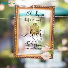 Ajude-nos a capturar nosso amor ins # weddinghastag personalizado ícone sinal de recepção do casamento espelhos vinil removível adesivos ba226 2024 - compre barato