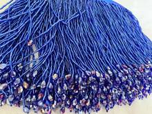 1 Yard Blue Heavy Bead Fringe Tassel Trim For Dance Costume Haute Couture Dress Trimming Beading Fringe 2024 - buy cheap