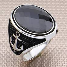 Anillo de piedra de Plata de Ley 925 para hombre, ágata de ónice turquesa, joyería turca, rojo, negro, azul, verde, Ojo de Tigre anillos grandes anillos con piedras anillos aesthetic anillo piedra natural 2024 - compra barato