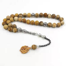 Natural JASPERs stone tasbih Muslim Bracelets Man's misbaha Gift prayer beads islam Jewelry Saudi arabia Fashion Accessories 2024 - buy cheap