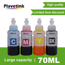 Plavetink kit de recarga de tinta para impressora de garrafa, 70ml para epson t6641 t6642 t6643 t6644 xl ecotdecal l1300 l850 l3050 l3060 l3070 cartucho 2024 - compre barato