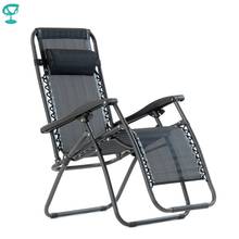95639 Barneo PFC-14 Black Folding Reclining Garden Deck Chair Sturdy Tubular Steel Frame HardWearing Textoline Fabric Adjustable 2024 - buy cheap