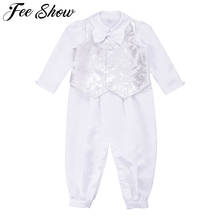 Baby Boys Christening Outfit Infant Boy Wedding Birthday Party Romper Vest Formal Gentleman Suits Baptism Baby Boy Clothes 2024 - buy cheap