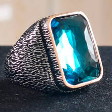 925 чистого серебра кольцо для человека циркониевые камни высокое качество ручной работы турецкие ювелирные изделия 2024 - купить недорого