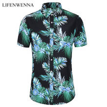 2020 Casual Shirt Summer Men's Shirt New Fashion Flower Printed Short Sleeve Shirts Mens Beach Hawaiian Shirt Plus Size 6XL 7XL 2024 - buy cheap