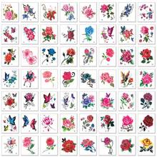 100pcs Temporary Tattoo Stickers Flowers Cat Arms Feet Tattoo Colorful  Body Art Waterproof  Rose Fake for Kids and Women 2024 - buy cheap