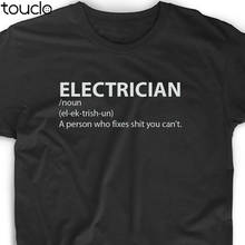 Camiseta de electricista para hombres, prenda de vestir, con definición divertida, regalo eléctrico, profesional 2024 - compra barato