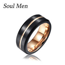 Anillo mate para hombre, chapado en acero de tungsteno, de dos colores, resistente a los arañazos, oro de tungsteno, negro y azul 2024 - compra barato